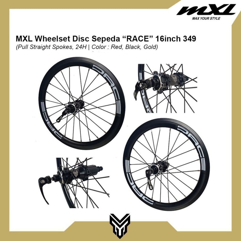 Wheelset MXL Race discbrake 16+/16-349 baru JANGKRIK KERAS LONCER SEPASANG