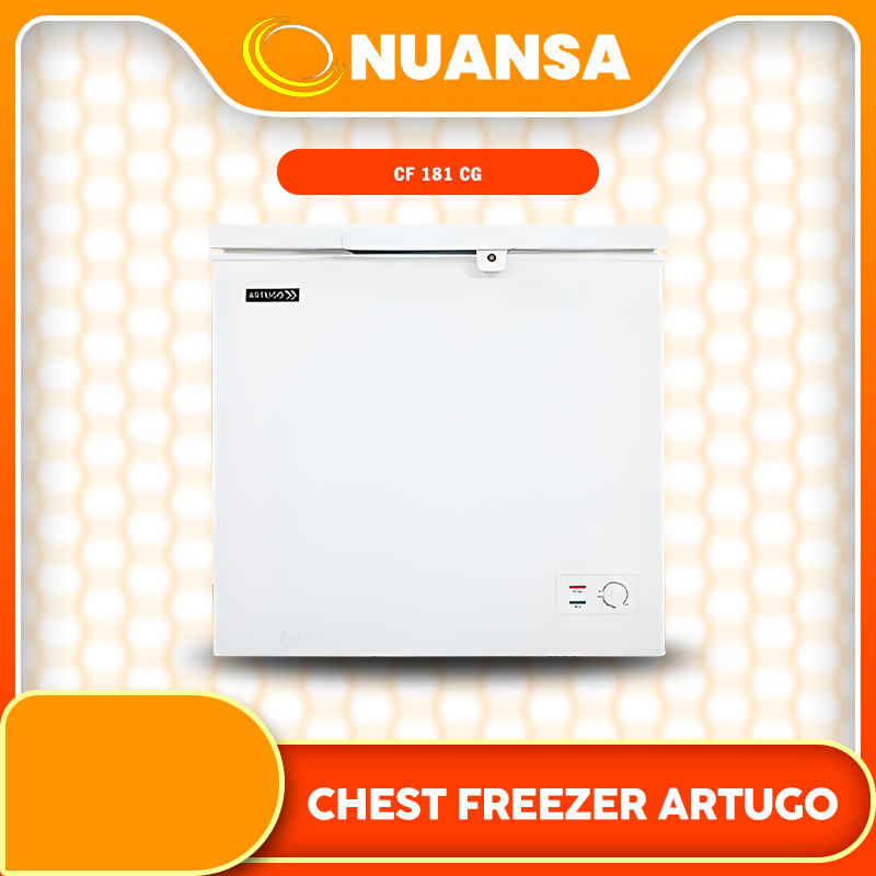 ARTUGO Chest Freezer CF 181 CG adalah peti pembeku berkapasitas 150 liter dengan daya rendah sekitar