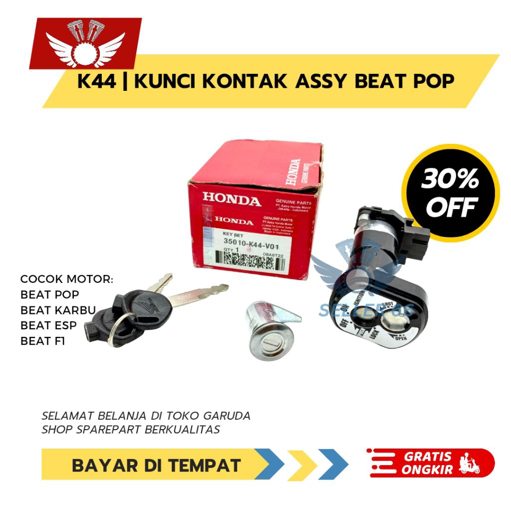 Kunci Kontak Beat FI TAHUN 2008 SAMPAI 2016 - Beat pop - Beat Karbu set + kunci jok belakang Accesso