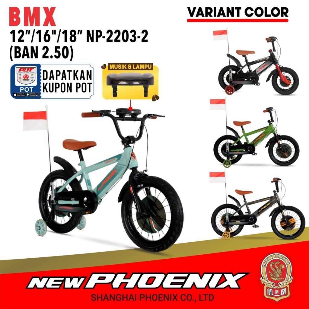 Sepeda Anak BMX 16 inch New Phoenix NP 2203-2 Ban 2.50