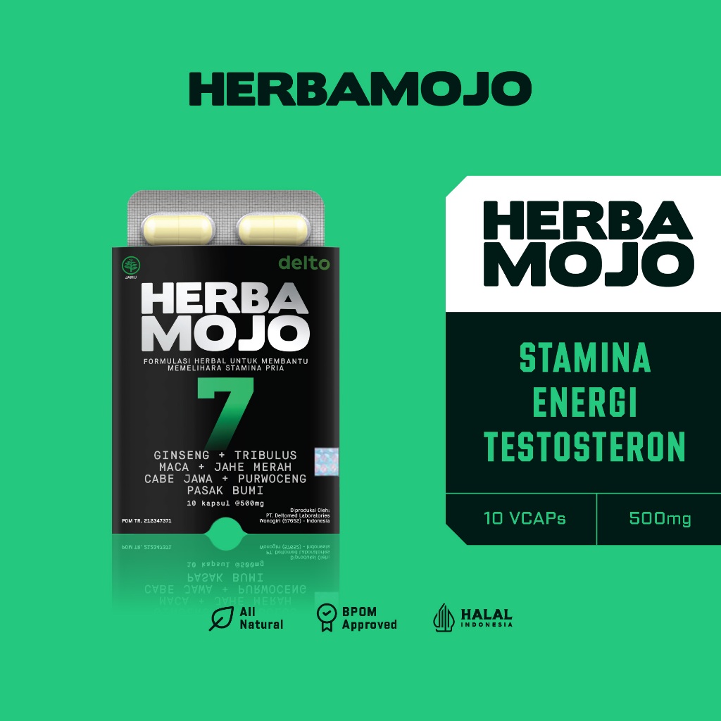 Herbamojo Blister Suplemen Fitness Herbal Stamina Pria Testosteron Booster - 10 Kapsul