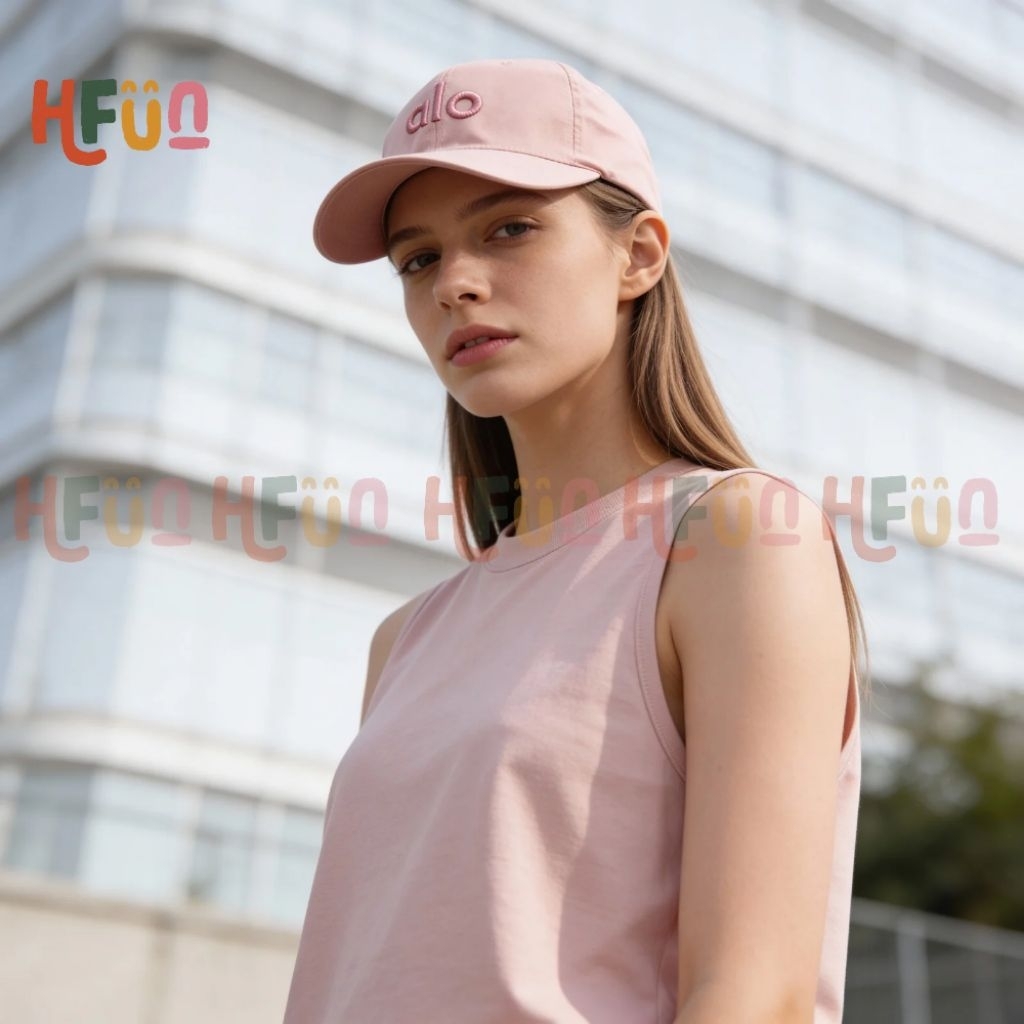 Hfun Topi Sport Alo Baseball Cap Gym Yoga Olahraga Wanita Pria Premium Bordir Original Quality