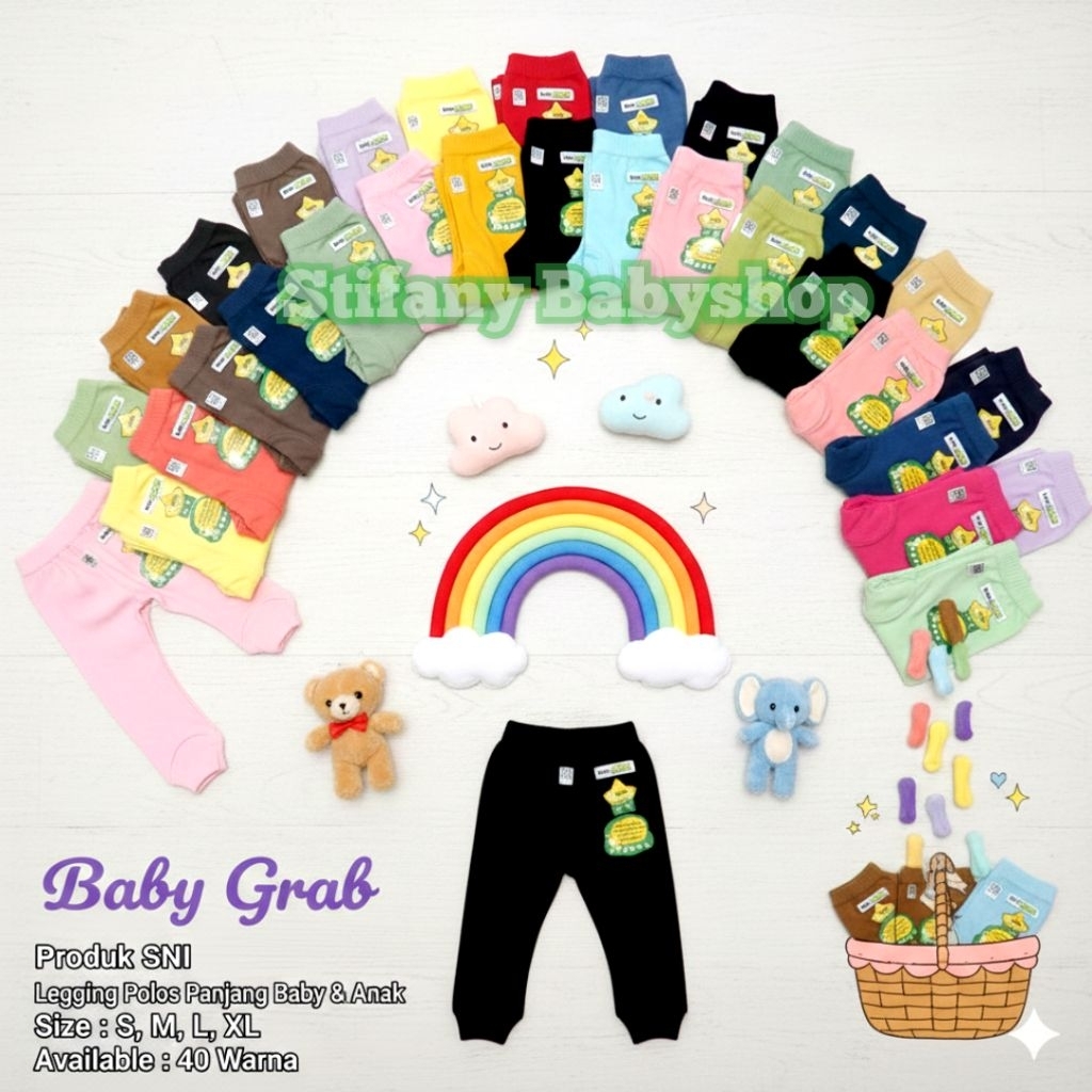 Legging polos bayi dan anak Baby Grab SNI -Celana Legging PANJANG rajut bayi