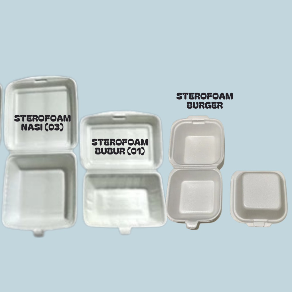 [100pc] FOAM BUBUR | FOAM NASI POLOS | FOAM BURGER  KCS / TF  | 03 / 01 Kotak Makan Foam