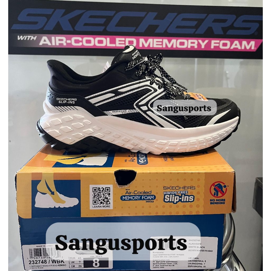 Sepatu sneaker pria Skechers monster Evo black