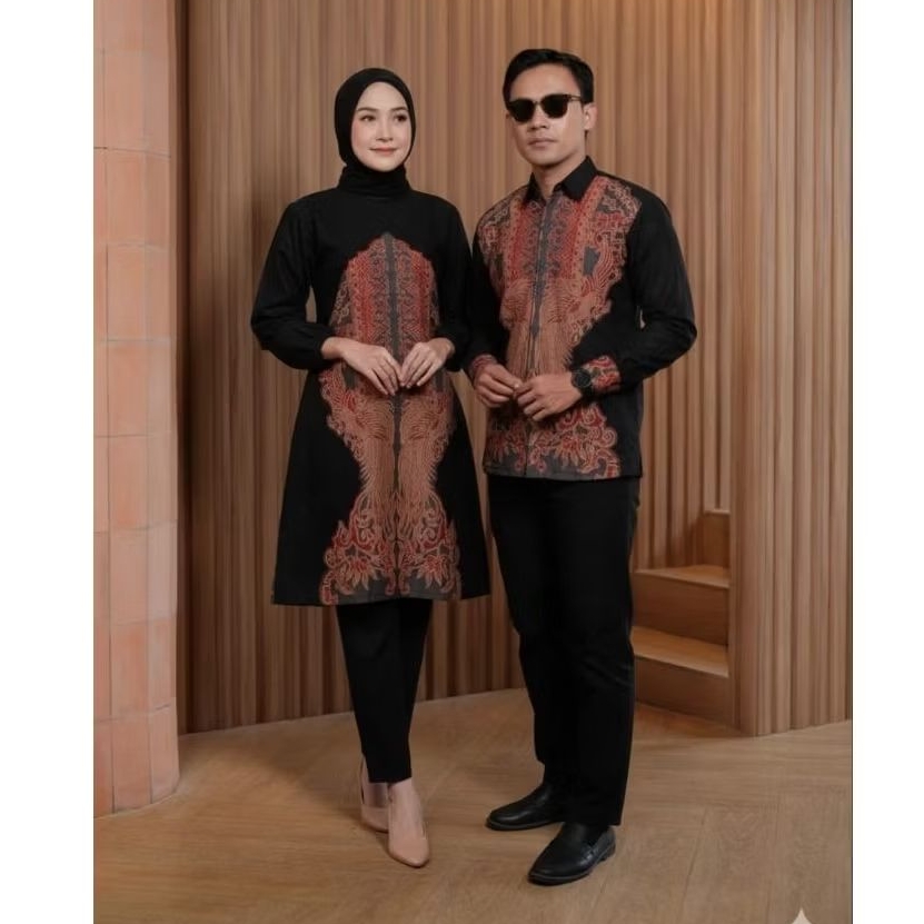 BATIK COUPLE MOTIF KIKI  FATMALA LAPIS TRIKOT ATASAN BATIK MODERN KEKENIAN ATASAN BATIK SOLO