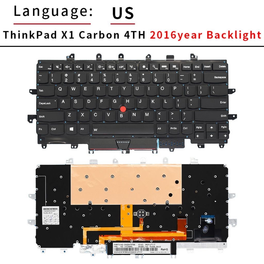 KEYBOARD LENOVO X1 CARBON GEN 4 US