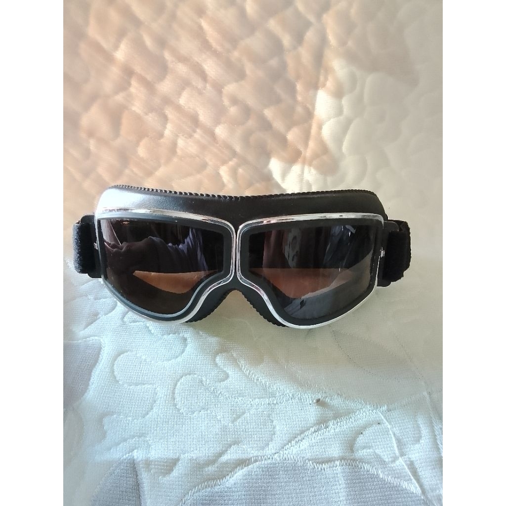 Kacamata Goggles Motor Classic Vintage/ Kacamata Motor SKI UV Protection Black