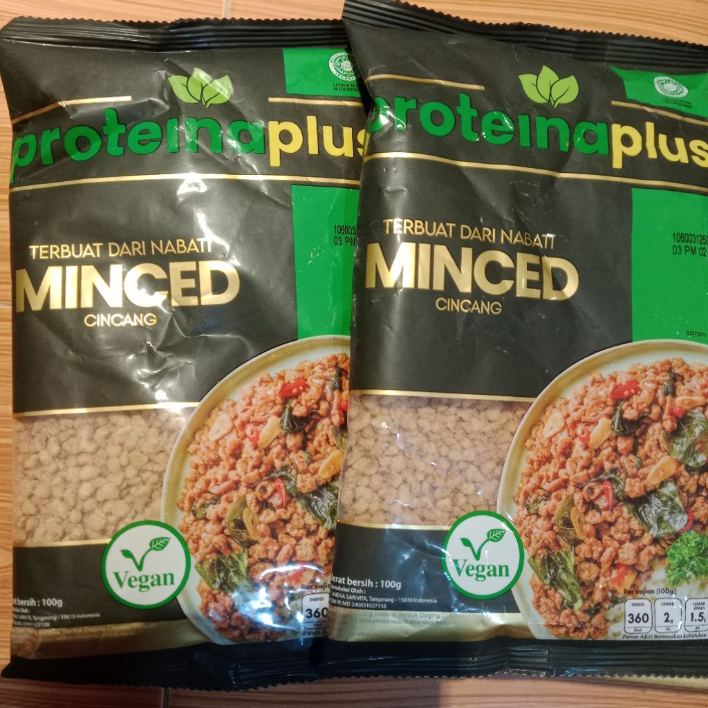 PROTEINA PLUS MINCED CINCANG VEGAN ALTERNATIF NABATI