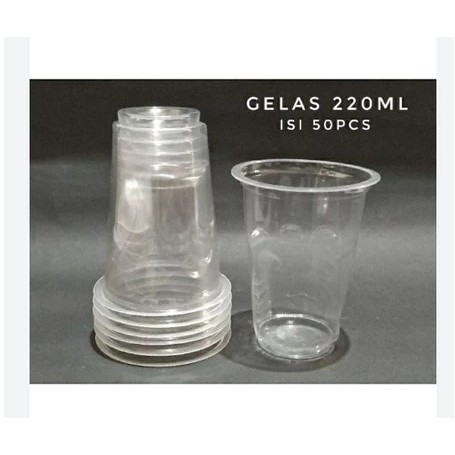 TKKH 50PCS CUP 220ML GELAS 220ML CUP AQUA GELAS MINUMAN PESTA ACARA DLL CUP 220ML SERBAGUNA