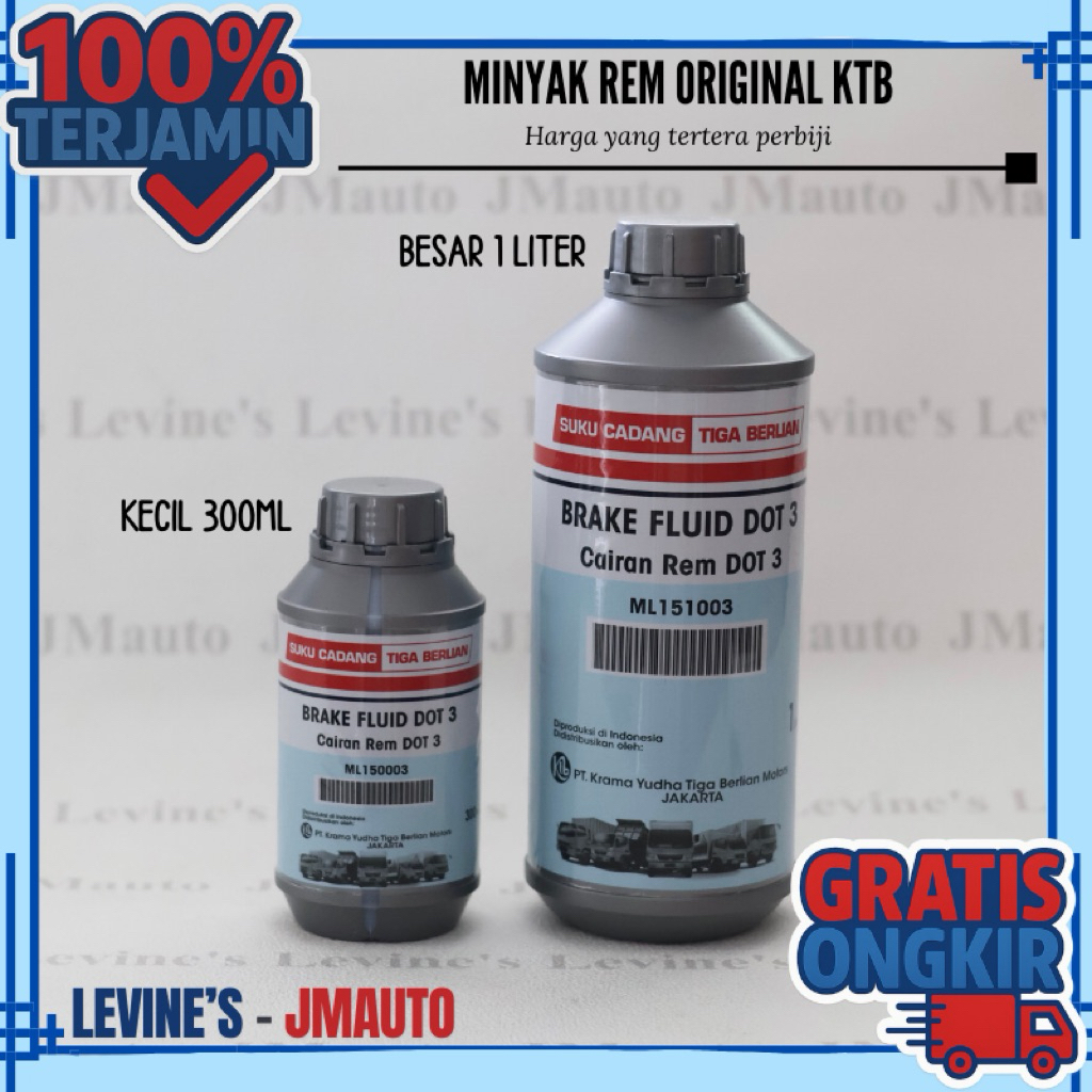 minyak rem original KTB DOT3 BENING / minyak rem KTB 300ML / minyak rem KTB 1Liter / pelumas rem ori