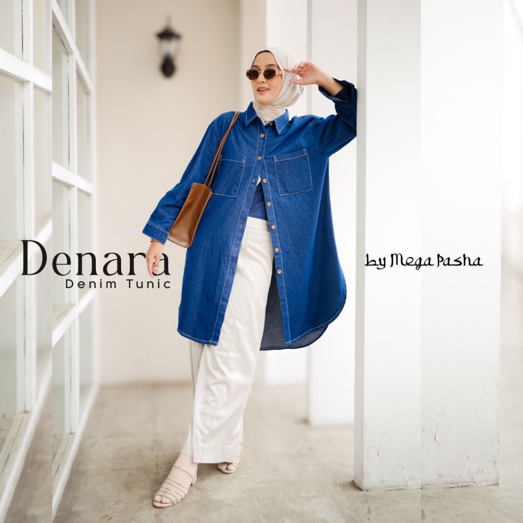 DENARA DENIM TUNIC | By Megapasha | Denim Tunik | 10 Oz Premium Denim Washing Fabric
