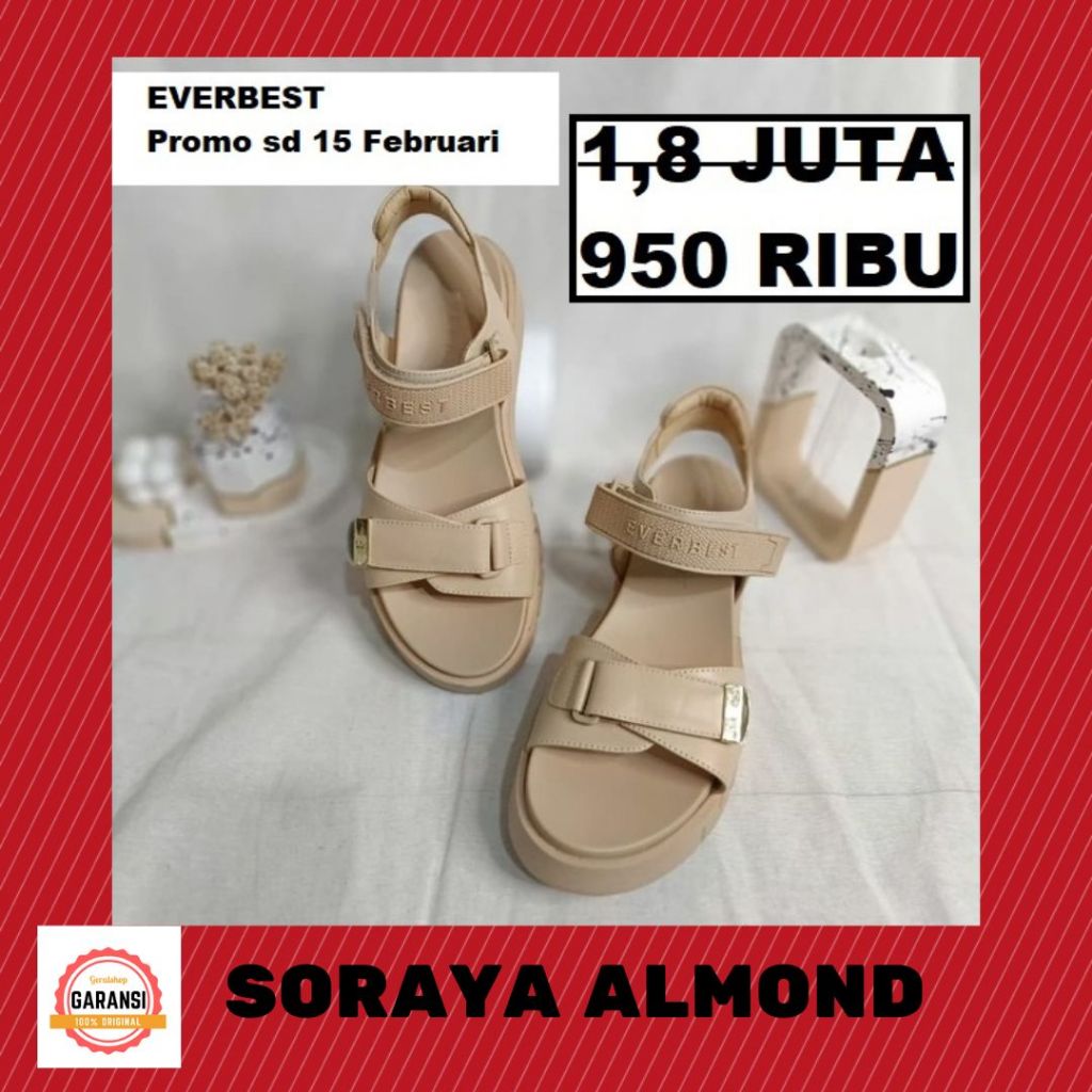 Sandal wedges wanita EVERBEST SORAYA SALE 100% ORIGINAL