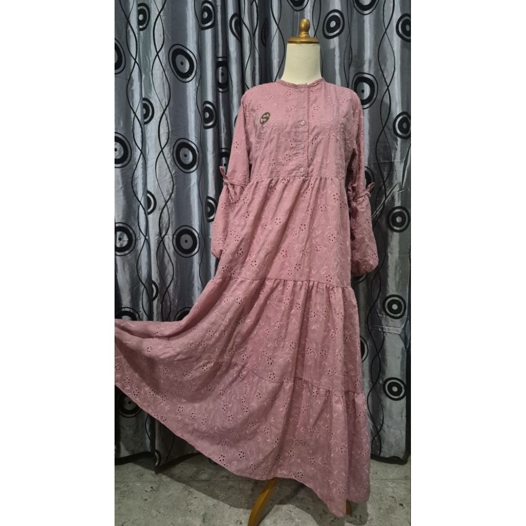 [GRIYA HAPSARI] Gamis/Dress Maxi Full Furing Katbol Cantik