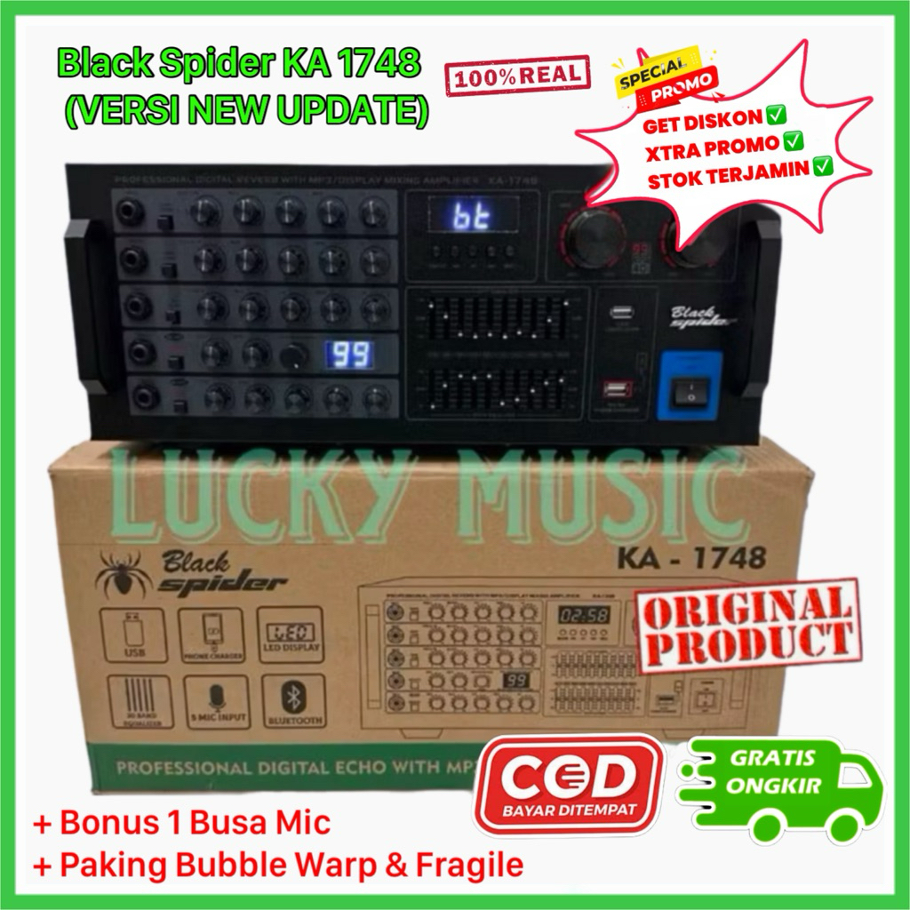 Amplifier Black Spider KA 1748 Original Bluetooth ka1748 Amplifier karaoke ka 1748 New Versi 99 Dsp
