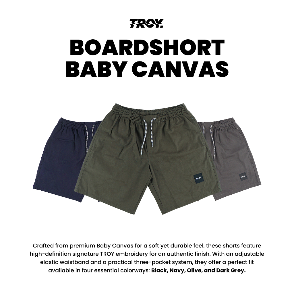 Troy Company Boardshort Olive Libraria - Celana Pendek Olive BBC 3207