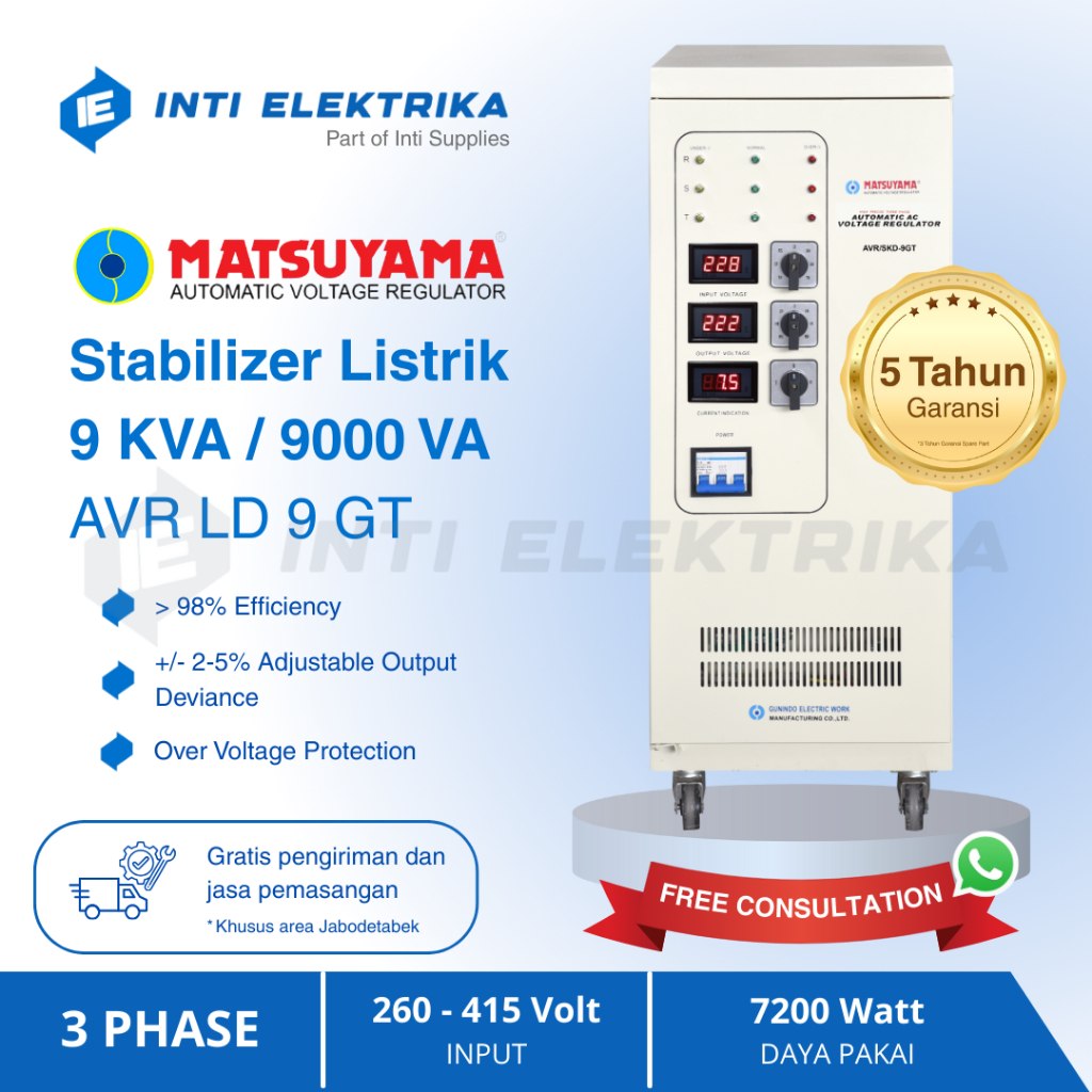 Stabilizer MATSUYAMA 9000 Watt 9kVA AVR/LD-9 GT 3 Phase Stabiliser