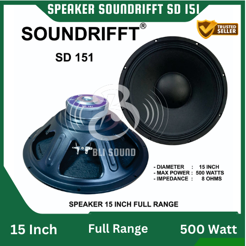 SPEAKER FULLRANGE 15 INCH SOUNDRIFFT SD 151 MAGNET 120 KARAKTER MID LOW