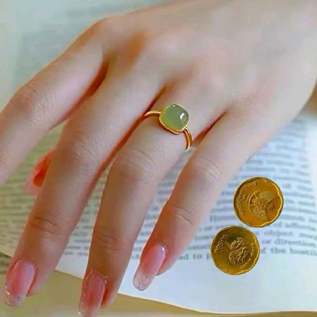 ￼cincin wanita dewasa bahan koin Logam 91 Anti karat model terbaru