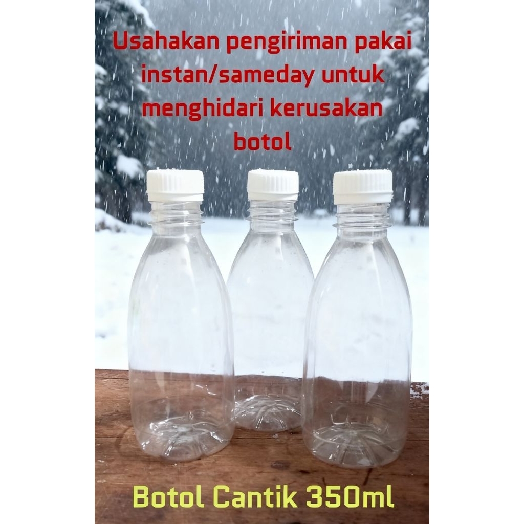 Murmer_Asix Botol Plastik Cantik 350Ml Tutup Putih Unik