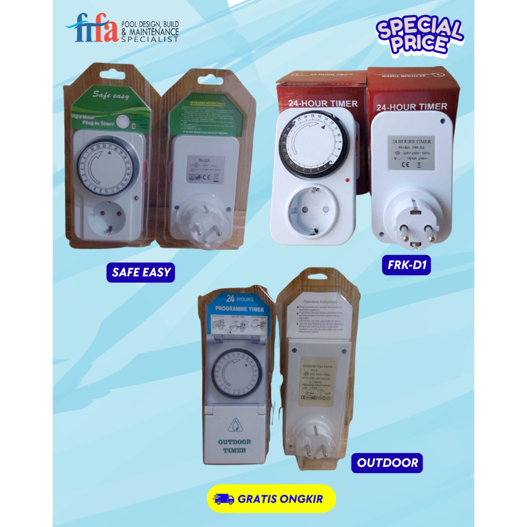 Timer Stop Kontak Listrik/Analog 24 Jam INDOOR-OUTDOOR