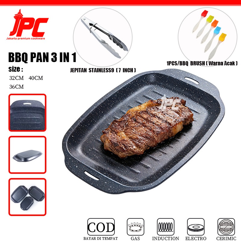 JPC Set Loyang Panggang Persegi Panjang Portabel 3-In-1 Ini Adalah Loyang Panggang Anti Lengket Data