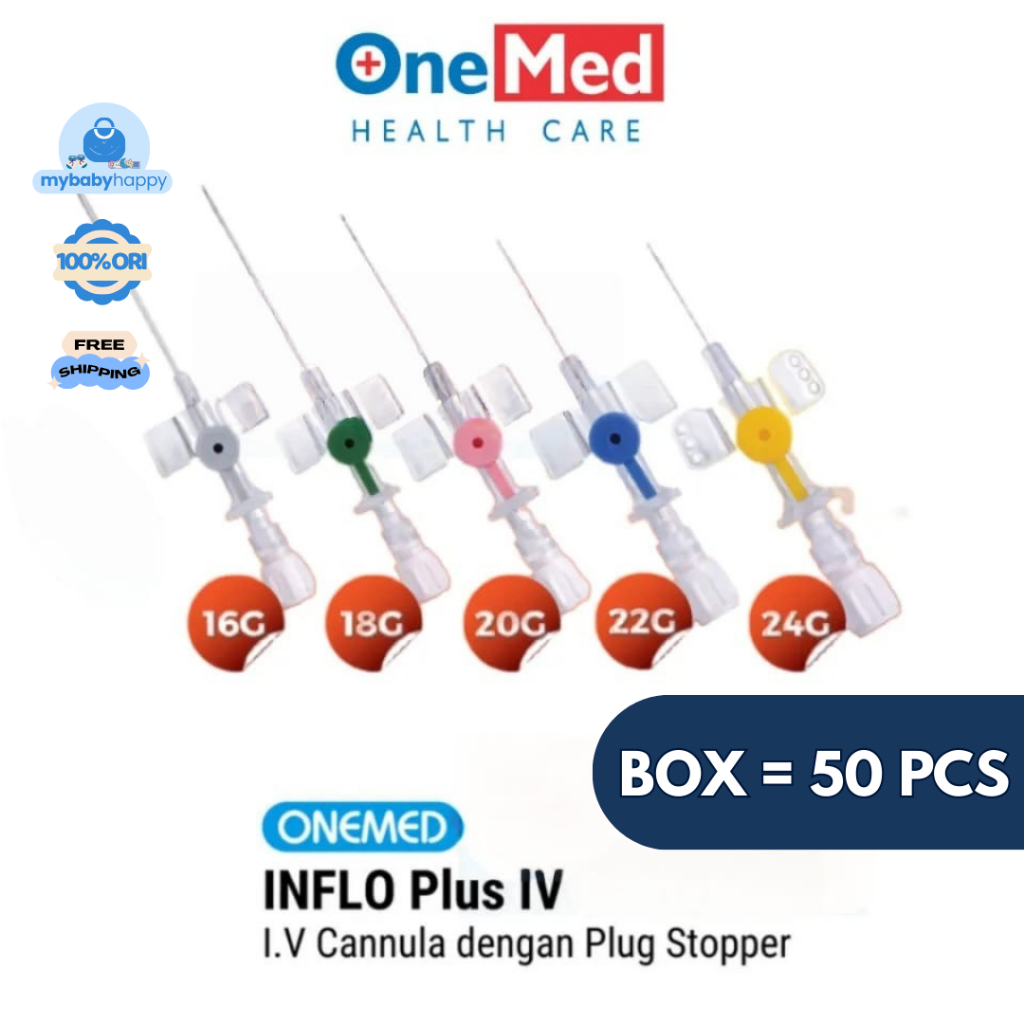 Inflo PLUS I.V. Catheter OneMed Abocath 18-24G BOS isi 50 Pcs