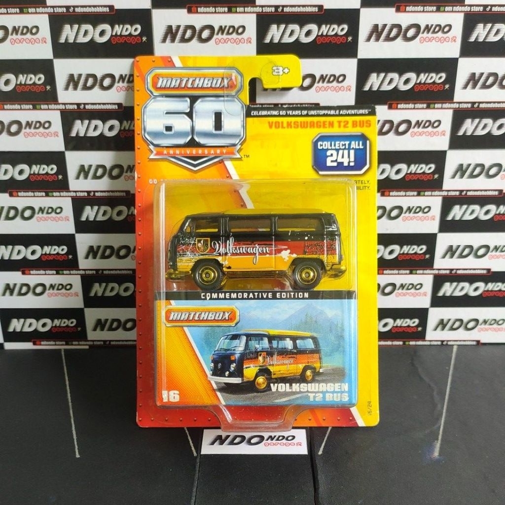Matchbox VW Volkswagen T2 Bus Black - 2013 Matchbox 60th Anniversary