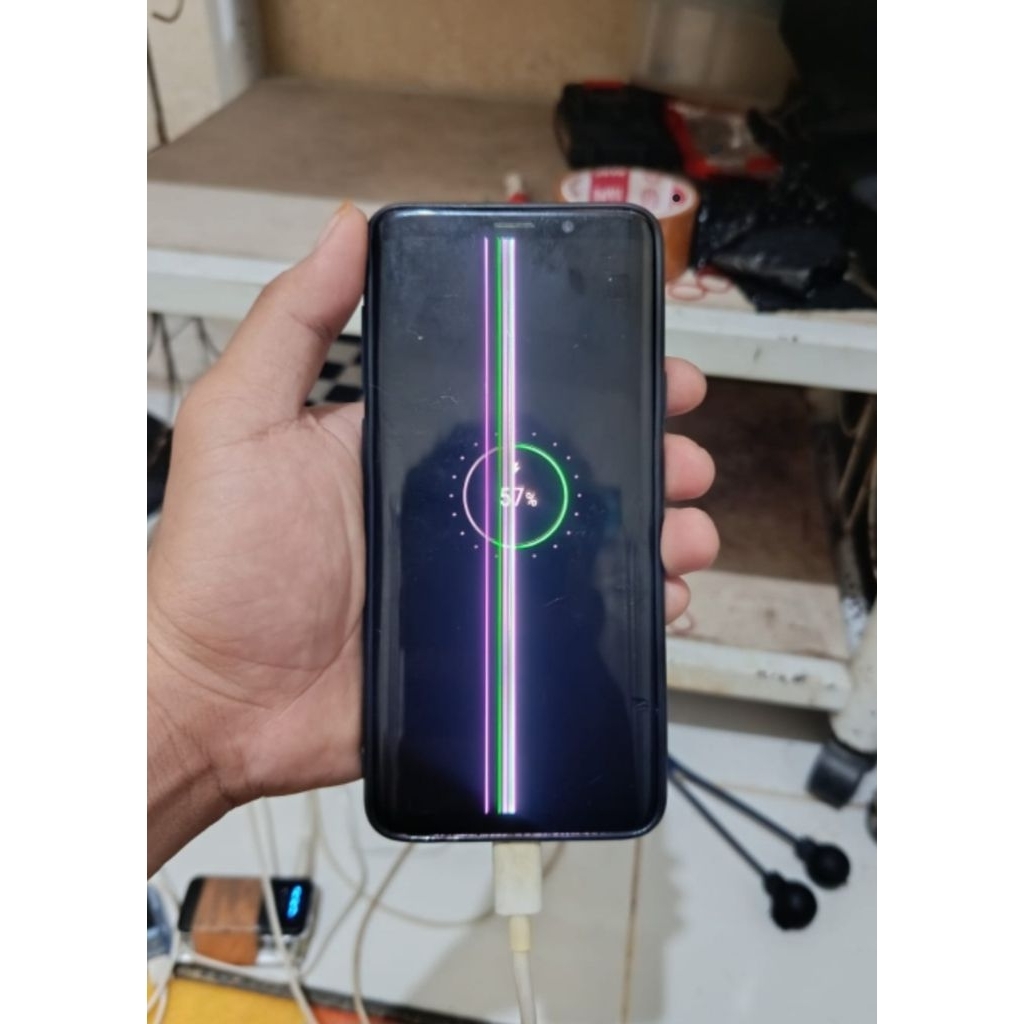 lcd samsung s9 plus minus garis