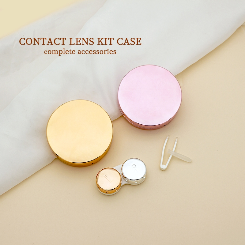Lilmoon Case Softlens 2in1 dengan Cermin – Kotak Lensa Kontak Bulat Premium |Lengkap Pinset + Kotak 