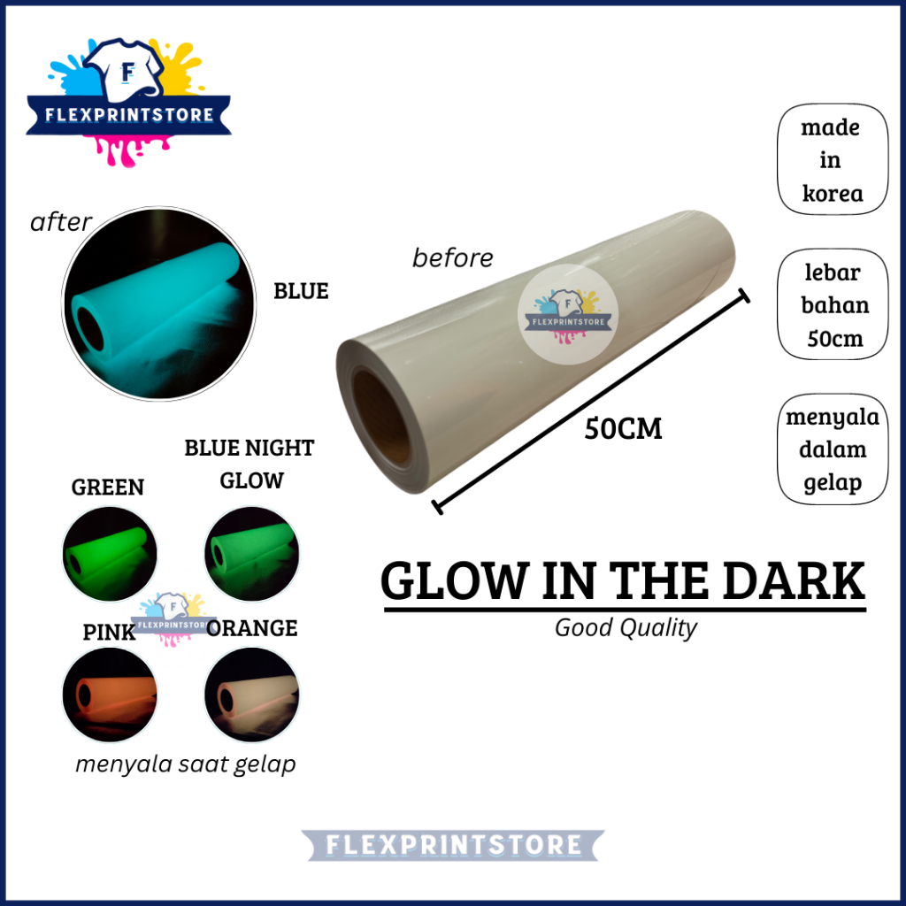 Flexprint Polyflex Glow In The Dark | Polyflex Menyala Lebar 50cm