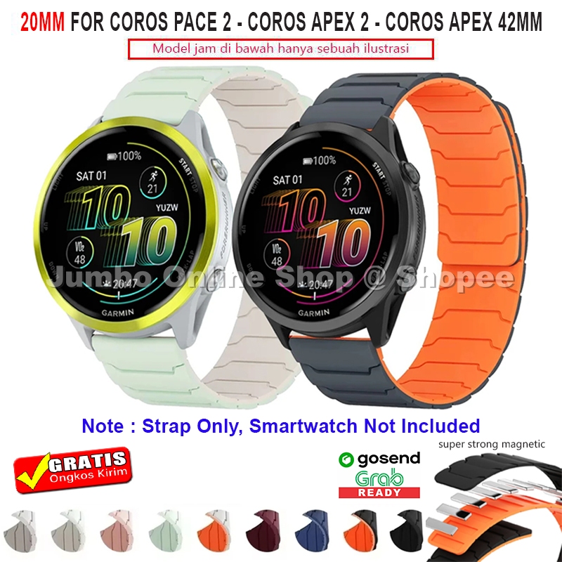 Strap Tali Jam FOR COROS PACE 2 - COROS APEX 2 - COROS APEX 42MM - Model Magnetic Silicone Strap 20M