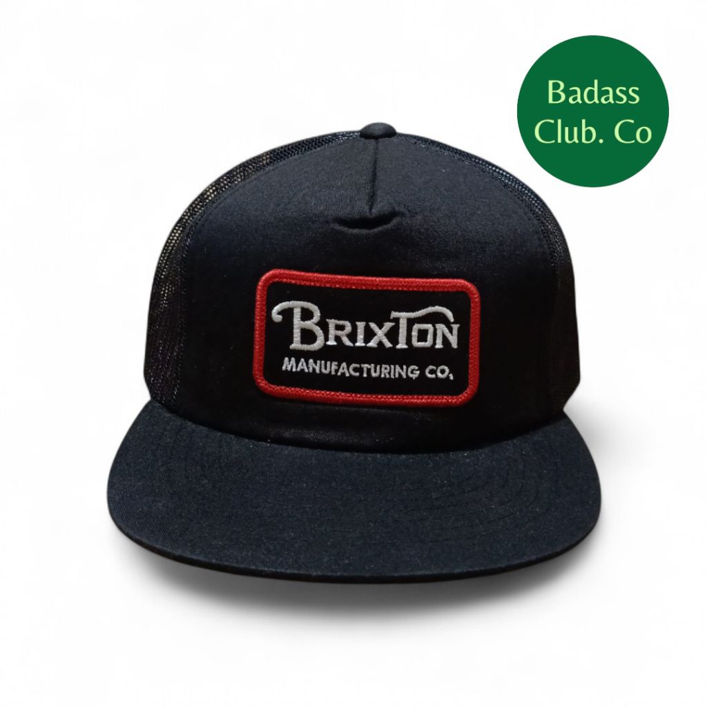 BRIXTON SNAPBACK TRUCKER CAP BLACK | TOPI BRIXTON LOGO PATCH