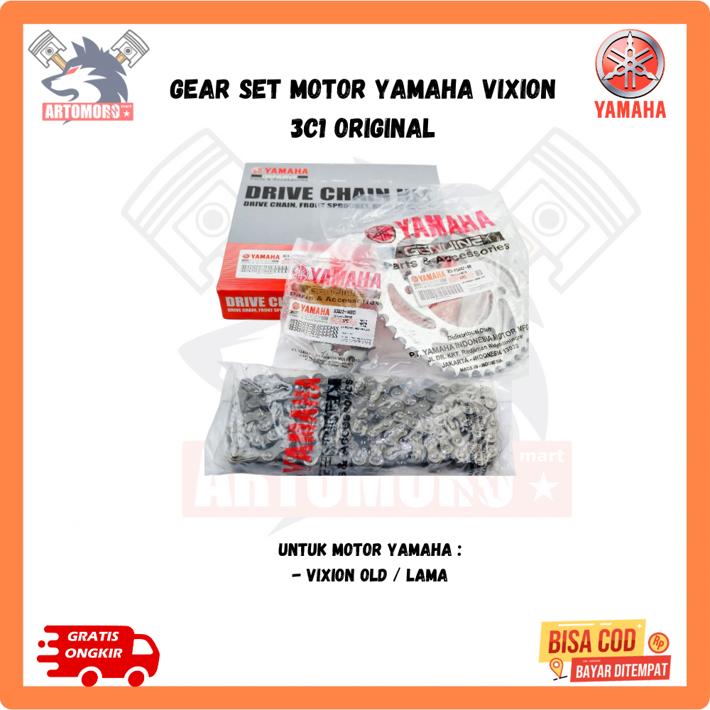 Ori Gear Set motor yamaha vixion old 3C1 Original