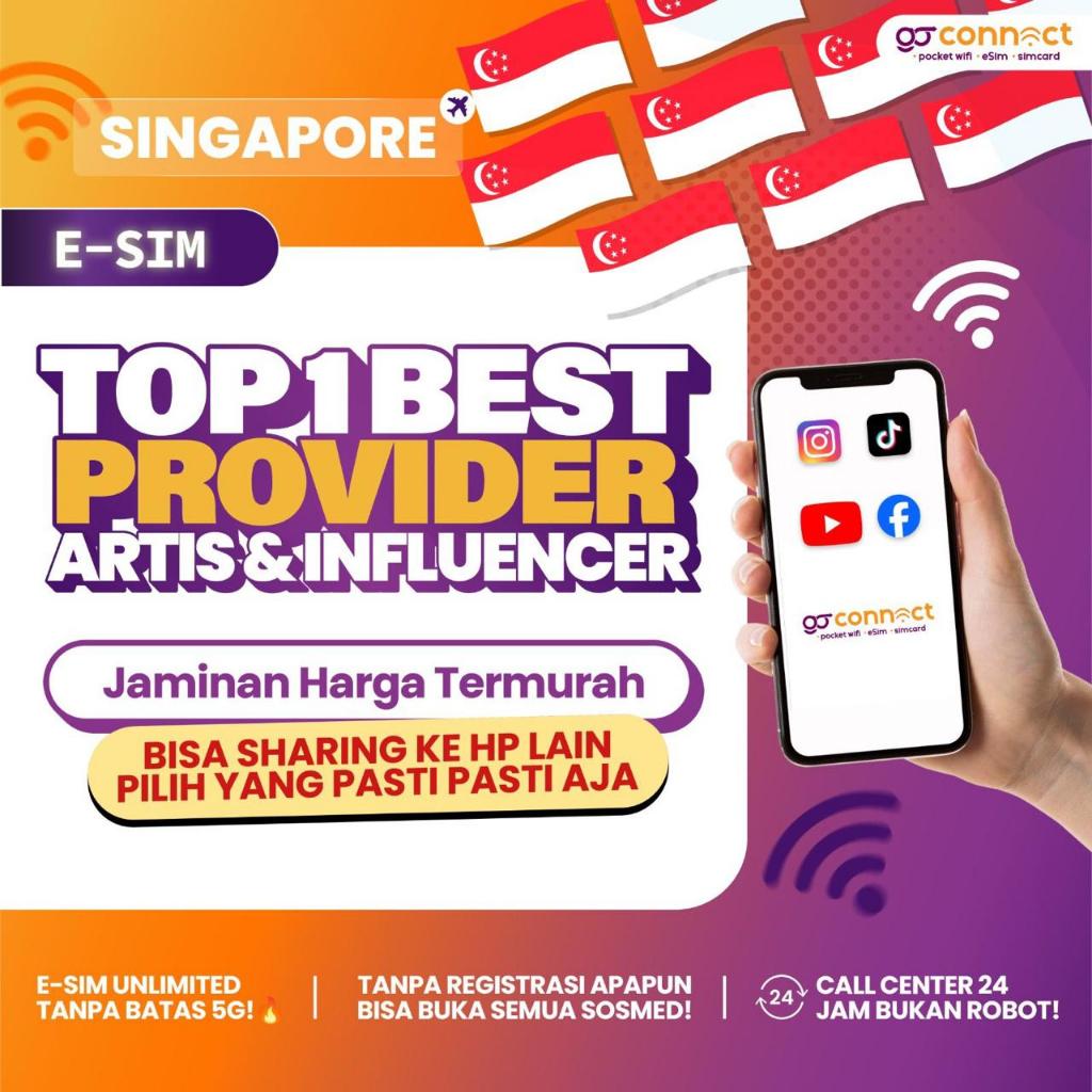 Esim SINGAPORE Unlimited TURBO Internet Travel Luar Negeri PAKET (3hari, 5hari, 7hari, 10hari, 12har