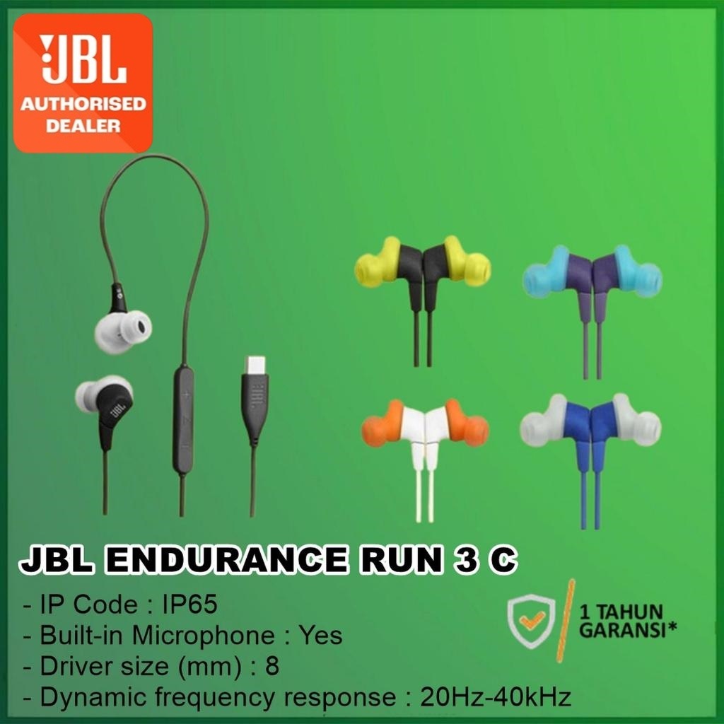 JBL Endurance Run 3 USB-C Wired Sport Headphones Earphone Dustproof Water-resistant