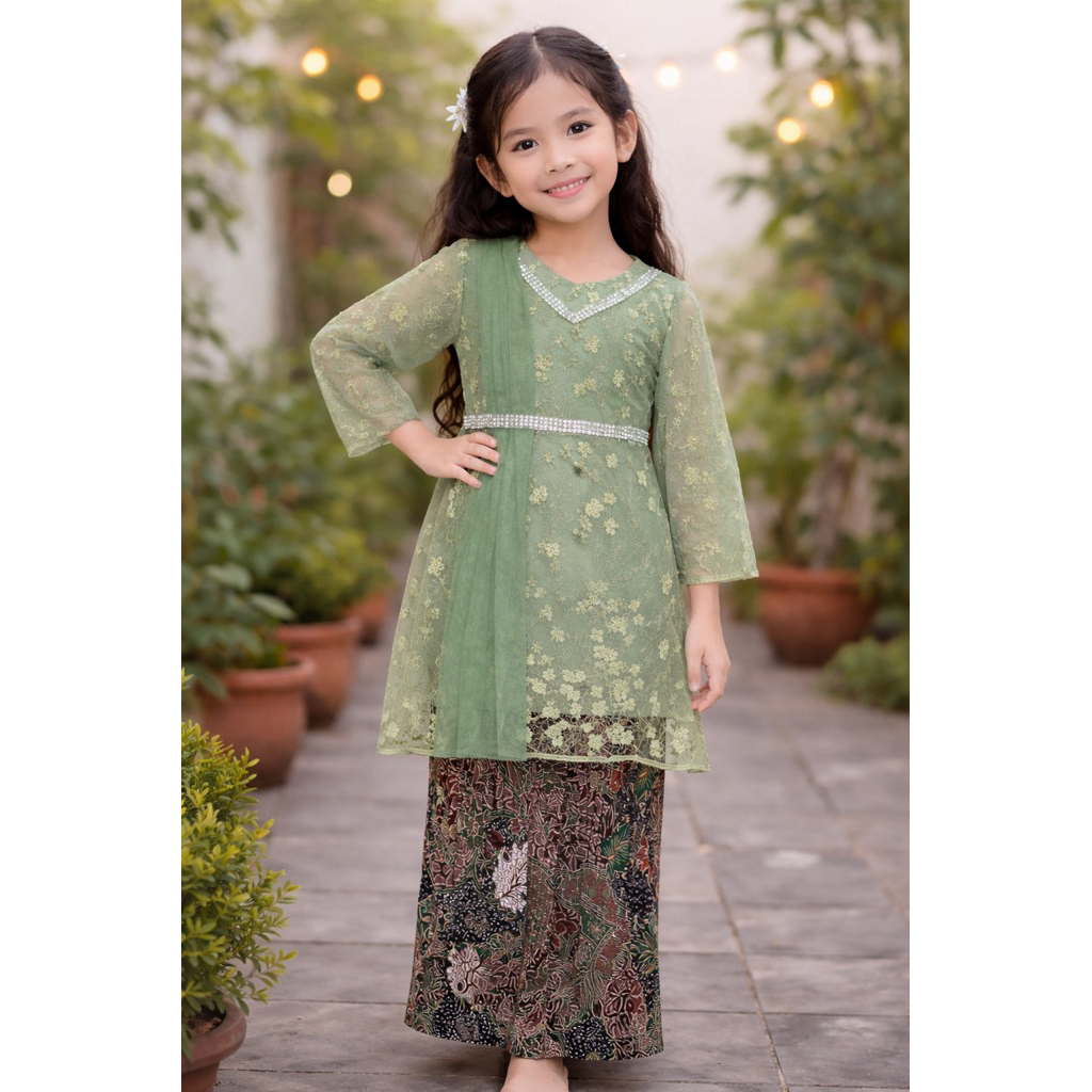 SETELAN KEBAYA ANAK PEREMPUAN MODERN TK SD MODEL MARIMAR/ ROK DUYUNG BATIK SETELAN KEBAYA BROKAT ANA