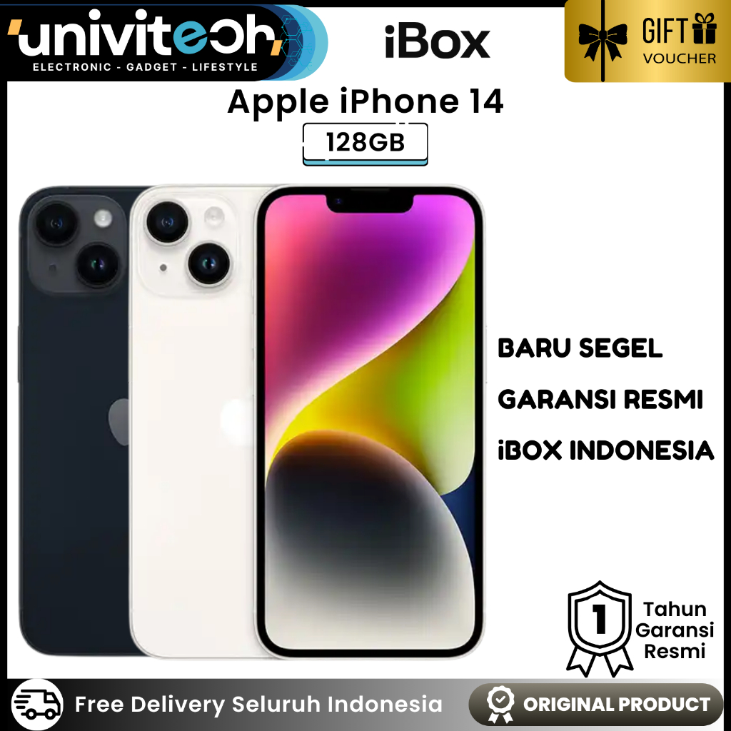 Apple iPhone 14 128GB BARU Segel Garansi Resmi iBox Indonesia Imei Terdaftar Kemenperin