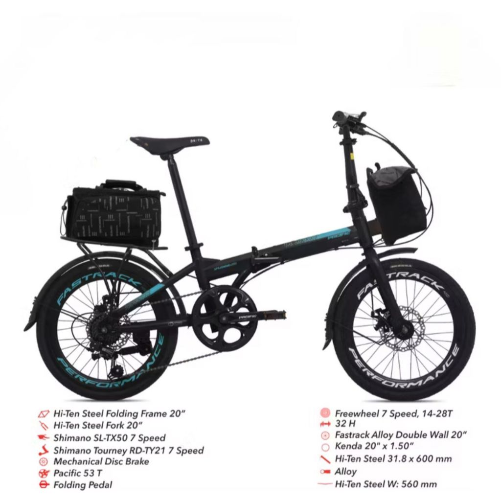 Pacific Splendid 250 Sepeda Lipat 20" Shimano 7 Speed