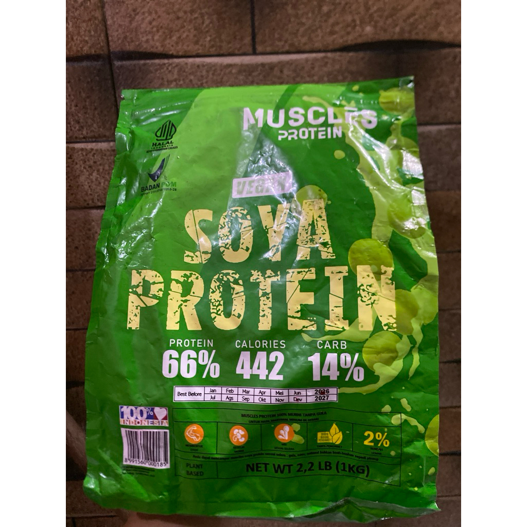 Muscles whey protein kedelai bubuk 1 Kg protein terbaik enak