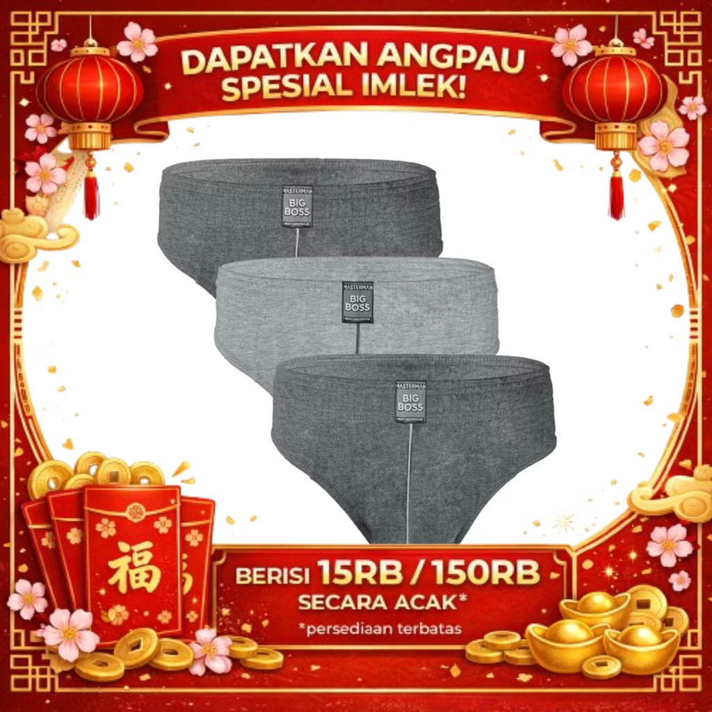 Celana Dalam Pria 3 Pcs MASTERMAN Briefs CD Pria Katun Tetoron BIG BOSS