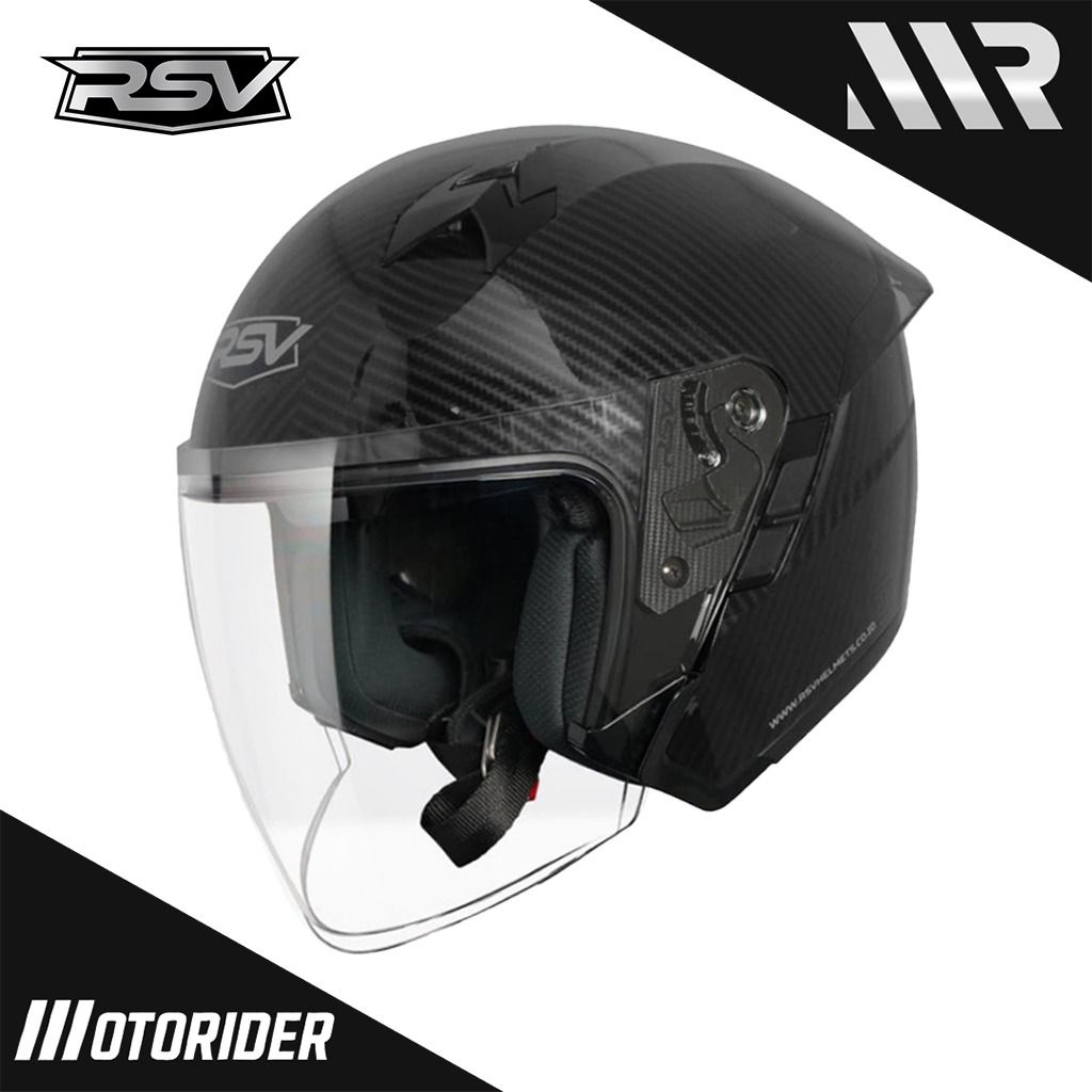 (ORI RSV) HELM RSV SV300 CARBON GRAPHIC DOUBLE VISOR HELM HALF FACE