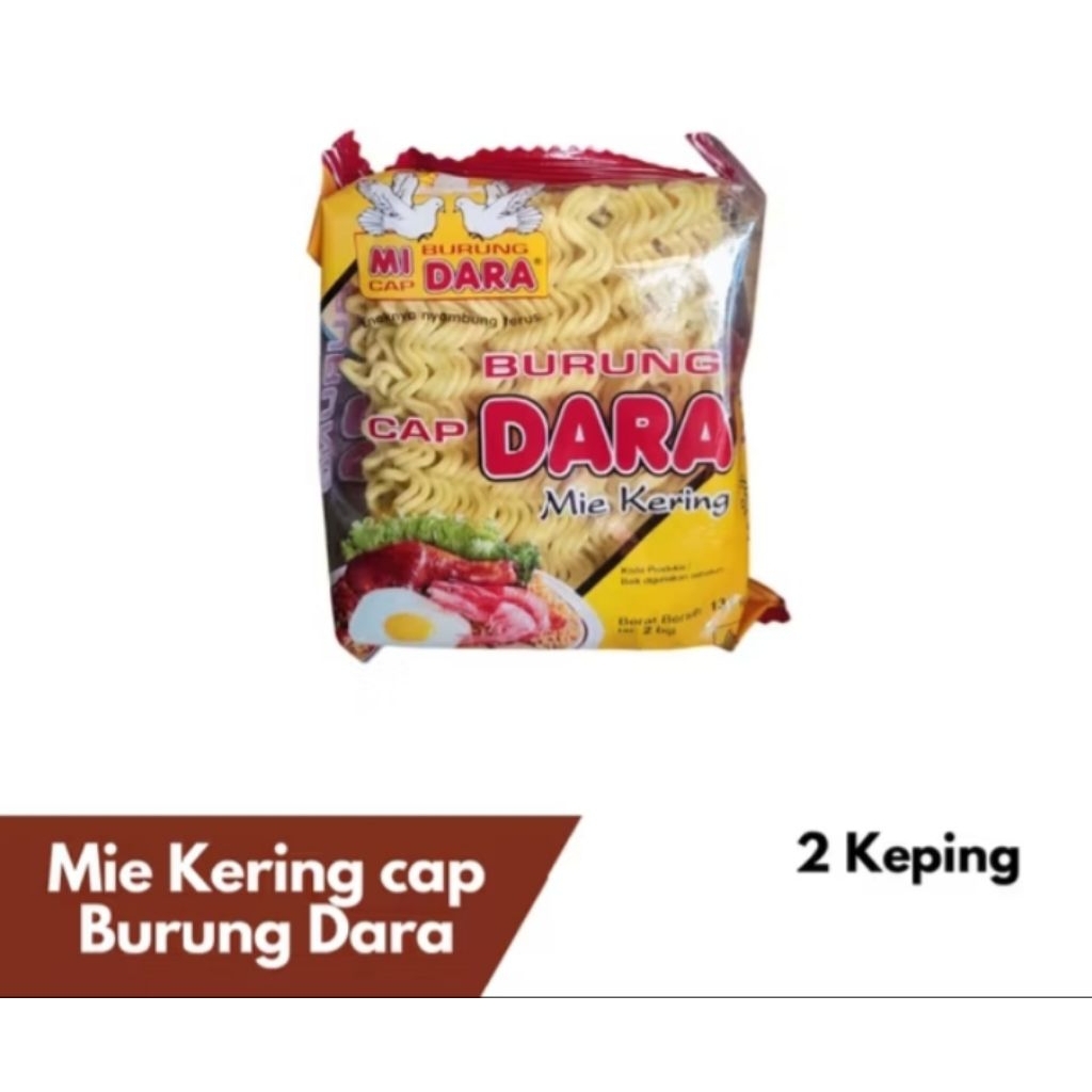 Mie Burung Dara 136 gr Mie kering Bulat Merah
