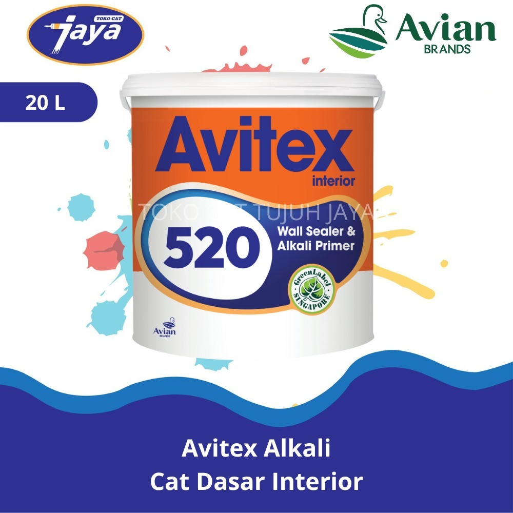 Cat dasar dinding dalam interior Avitex 520 Wall Sealer & Alkali Primer 20Kg 20 Kg