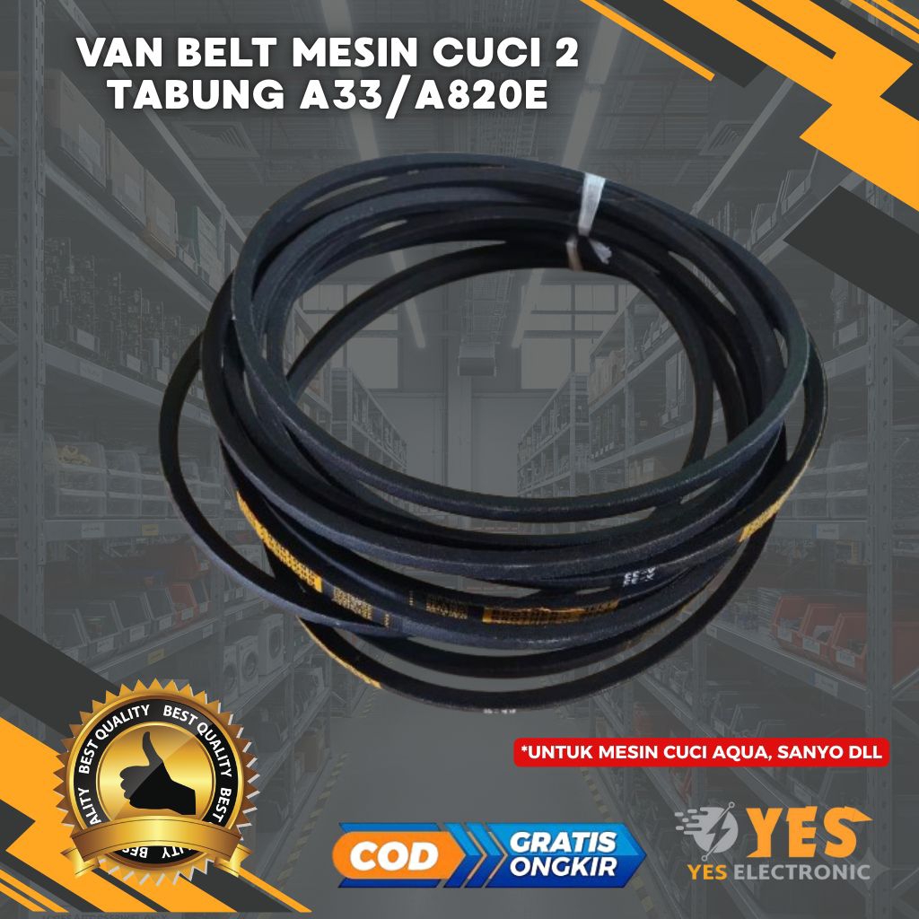 VBELT A33 V-BELT MESIN CUCI A-33 V BELT A 33 VANBEL MESIN CUCI AQUA SANYO MULTI