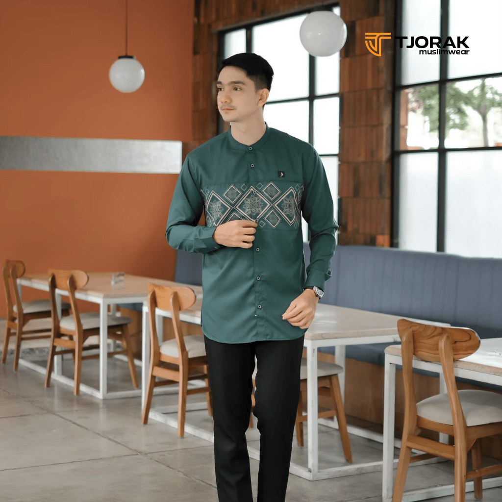 Tjorak Muslimwear -  Kemko Koko Kurta Fawwaz Lengan Panjang - Emerald