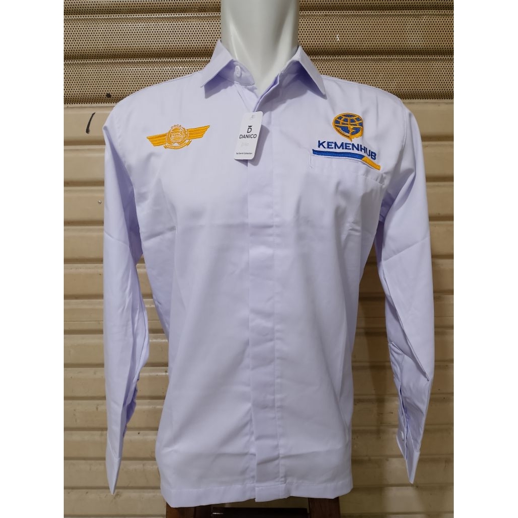 Kemeja KEMENHUB DGCA Seragam Kemenhub Putih Panjang