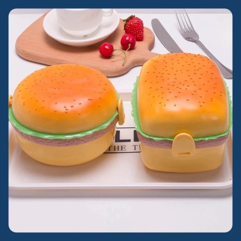 Kotak makan anak hamburger kotak makan unik kotak bekal makan burger