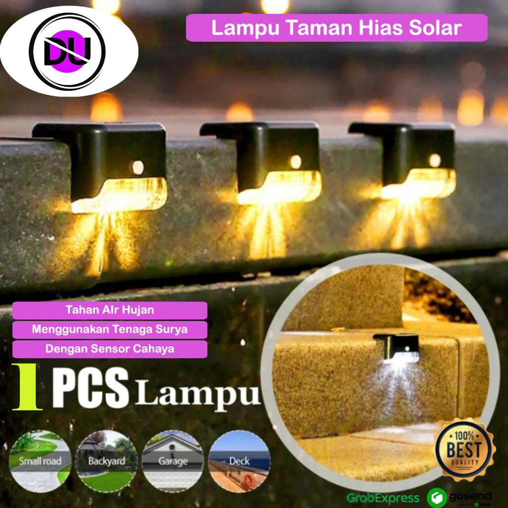 Lampu Hias LED Solar Cell Tenaga Surya Sudut Tangga Pagar Taman LED Waterproof Lampu Sudut Taman Led