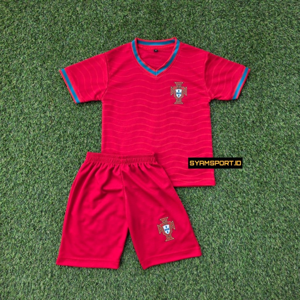 Jersey Timnas Portugal Worldcup 2026 Anak-Anak Sampai Remaja Usia 1-12 Tahun (Baju+Celana) 2026